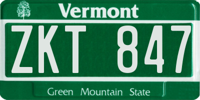 VT license plate ZKT847