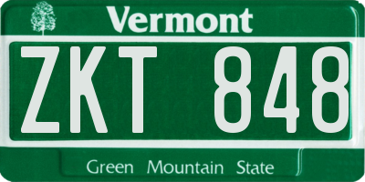 VT license plate ZKT848