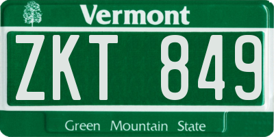 VT license plate ZKT849