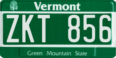 VT license plate ZKT856
