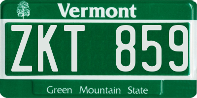 VT license plate ZKT859
