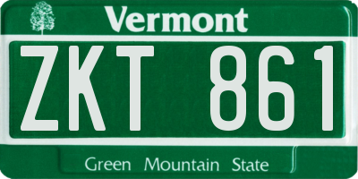 VT license plate ZKT861