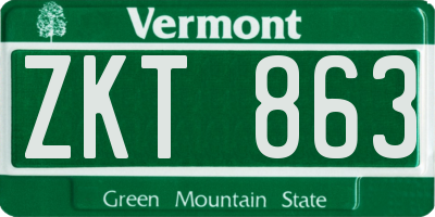 VT license plate ZKT863