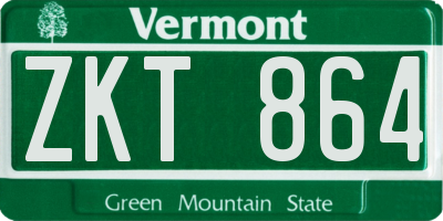 VT license plate ZKT864