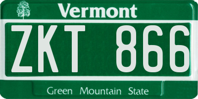 VT license plate ZKT866