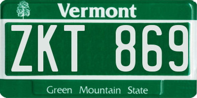 VT license plate ZKT869