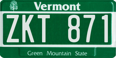 VT license plate ZKT871