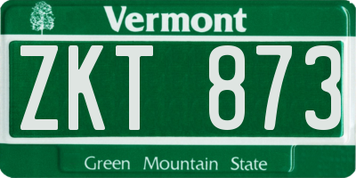 VT license plate ZKT873