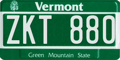 VT license plate ZKT880