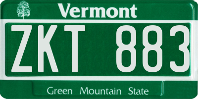 VT license plate ZKT883