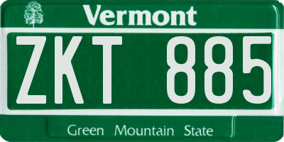 VT license plate ZKT885