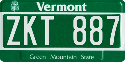 VT license plate ZKT887