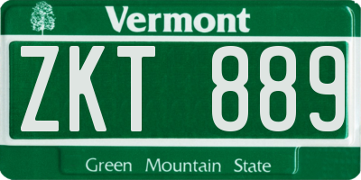 VT license plate ZKT889