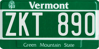 VT license plate ZKT890