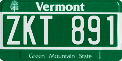 VT license plate ZKT891