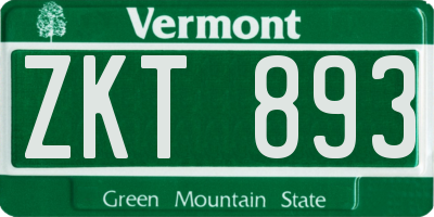VT license plate ZKT893