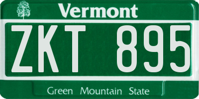 VT license plate ZKT895