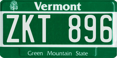 VT license plate ZKT896