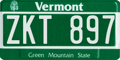 VT license plate ZKT897