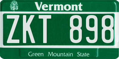 VT license plate ZKT898