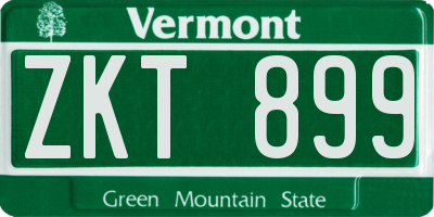 VT license plate ZKT899