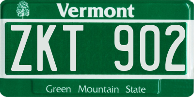 VT license plate ZKT902