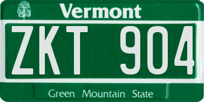 VT license plate ZKT904
