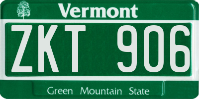 VT license plate ZKT906