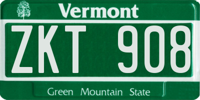 VT license plate ZKT908