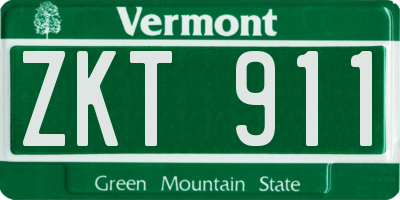 VT license plate ZKT911