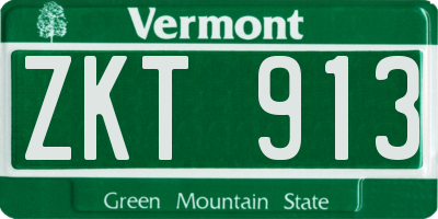 VT license plate ZKT913