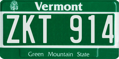 VT license plate ZKT914