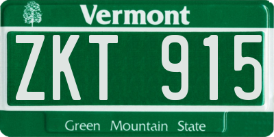 VT license plate ZKT915