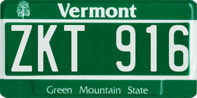VT license plate ZKT916