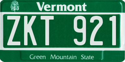 VT license plate ZKT921
