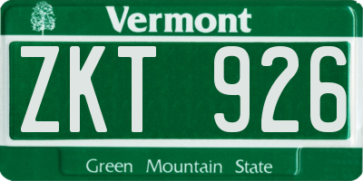 VT license plate ZKT926