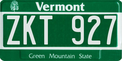 VT license plate ZKT927