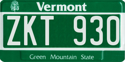 VT license plate ZKT930
