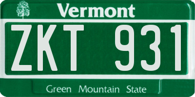 VT license plate ZKT931