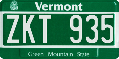 VT license plate ZKT935