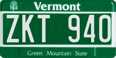 VT license plate ZKT940