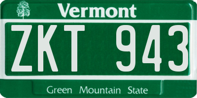 VT license plate ZKT943