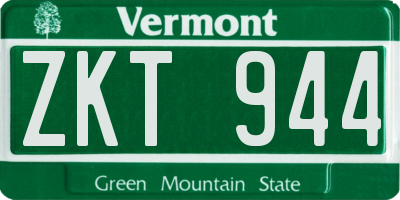 VT license plate ZKT944