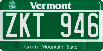 VT license plate ZKT946