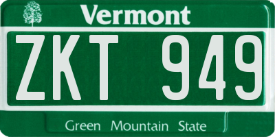 VT license plate ZKT949