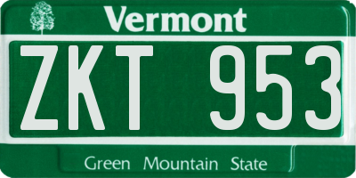 VT license plate ZKT953