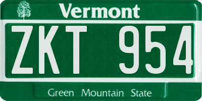 VT license plate ZKT954