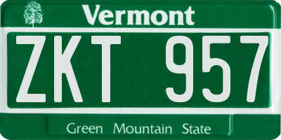 VT license plate ZKT957