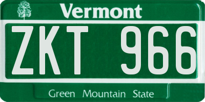 VT license plate ZKT966