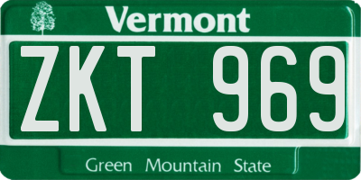 VT license plate ZKT969